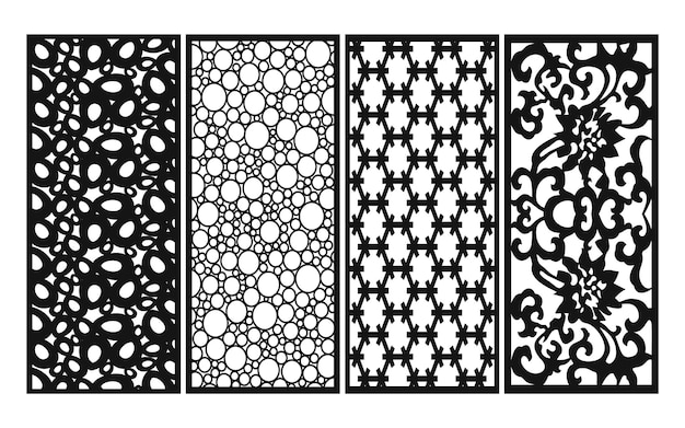 기하학적 패턴과 꽃 모티프가 있는 장식용 이슬람 템플릿