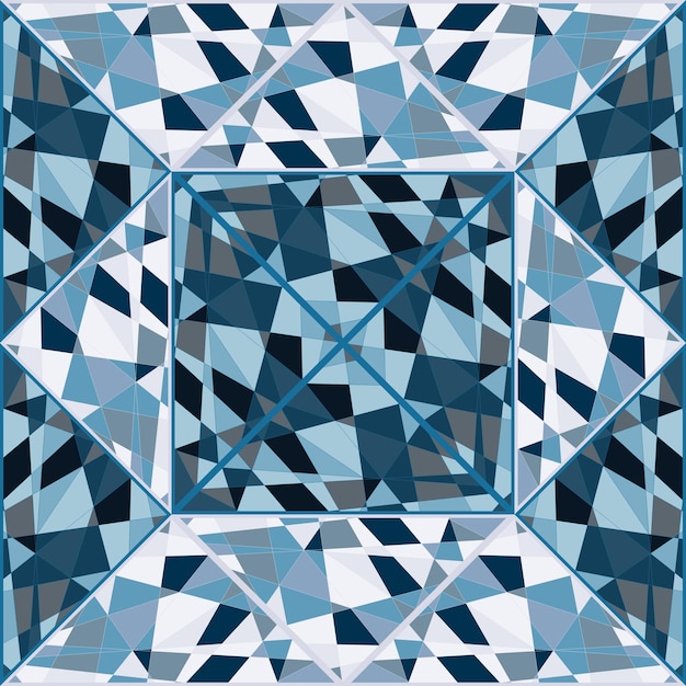 Decorative kaleidoscope mosaic ornament Abstract shapes seamless pattern