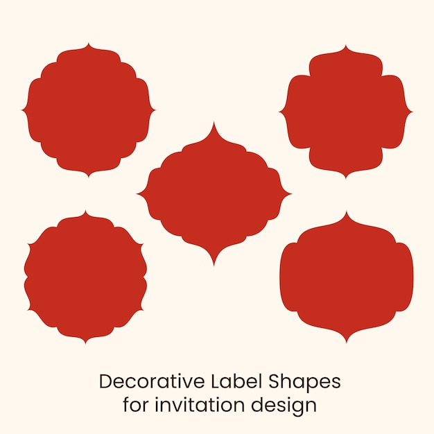 decorative label shapes for card design