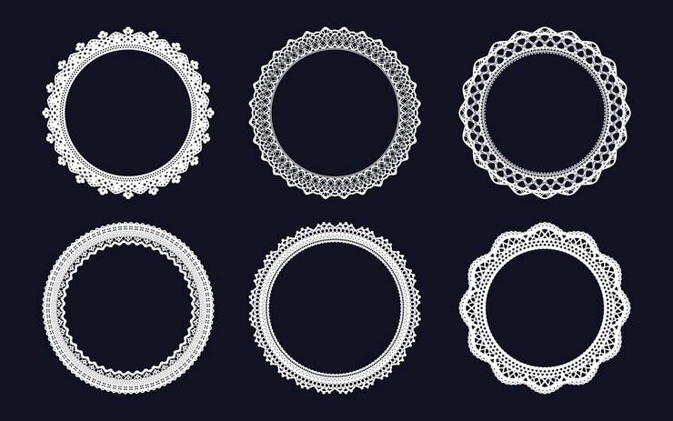 Декоративные кружевные рамы и сложные круговые границы SVG