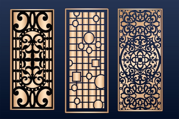 Decorative laser cut panels template with abstract texture DXF ISLAMIC