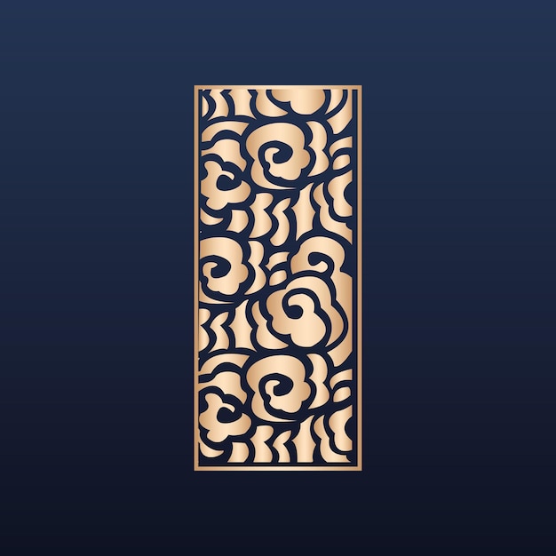 Decorative laser cut panels template with abstract texture. geometric and floral laser cutting cnc
