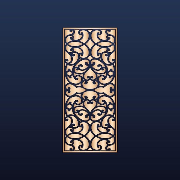 Decorative laser cut panels template with abstract texture. geometric and floral laser cutting cnc