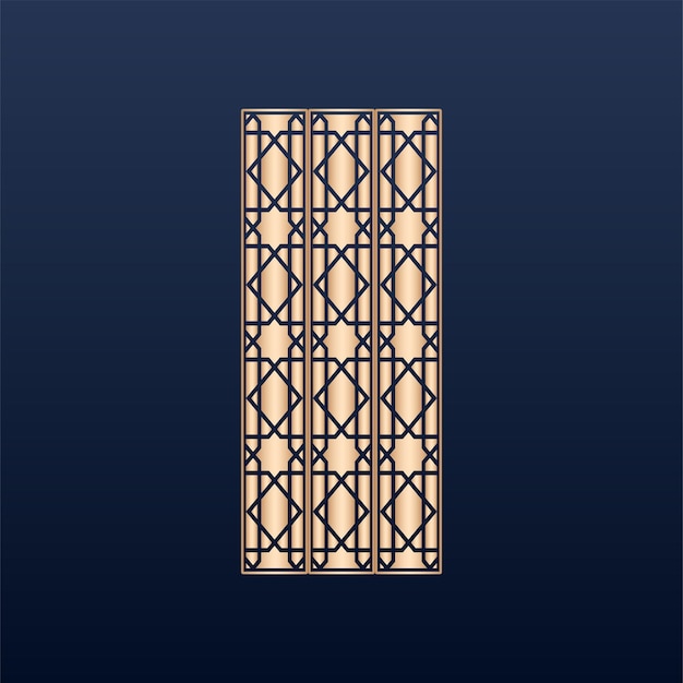 Decorative laser cut panels template with abstract texture. geometric and floral laser cutting