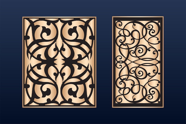 Decorative laser cut panels template with abstract texture