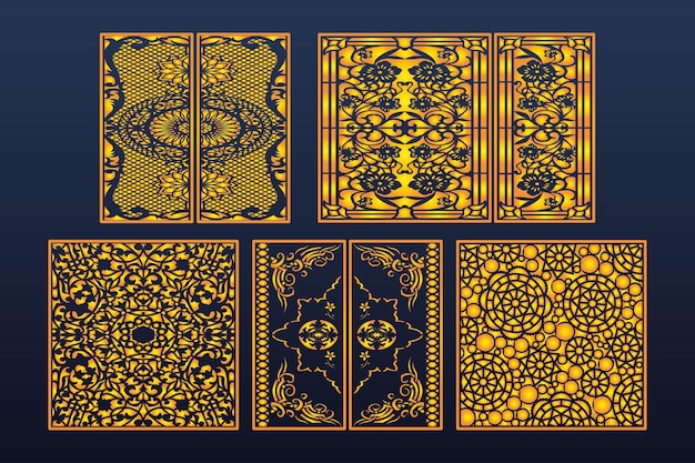 Decorative Laser Cut Set Abstract Geometric Seamless Template