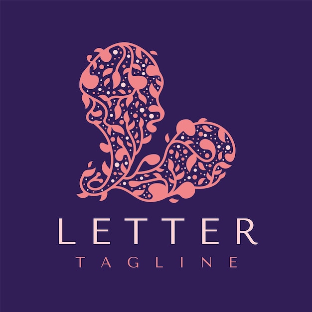 Premium Vector | Decorative leaf l letter logo design graphic. floral l ...