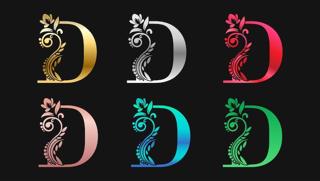 Decorative Letter D In Metallic Colors