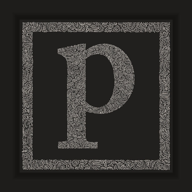 Decorative letter P monogram logo alphabet Vector