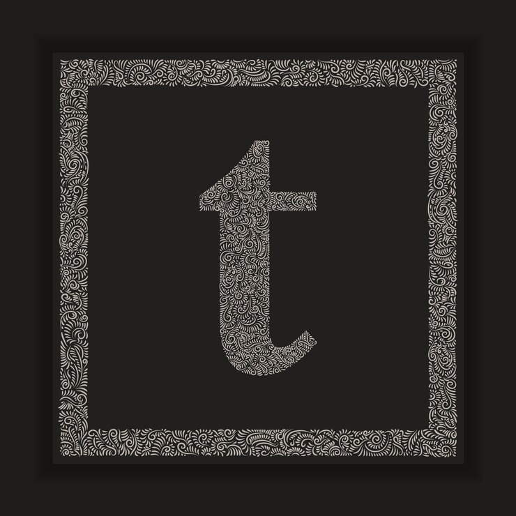 Vector decorative letter t monogram logo alphabet vector