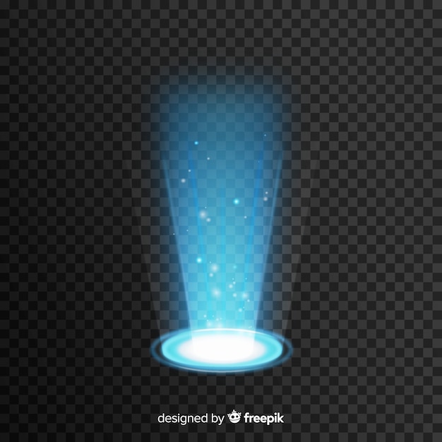 Decorative light portal effect on transparent background