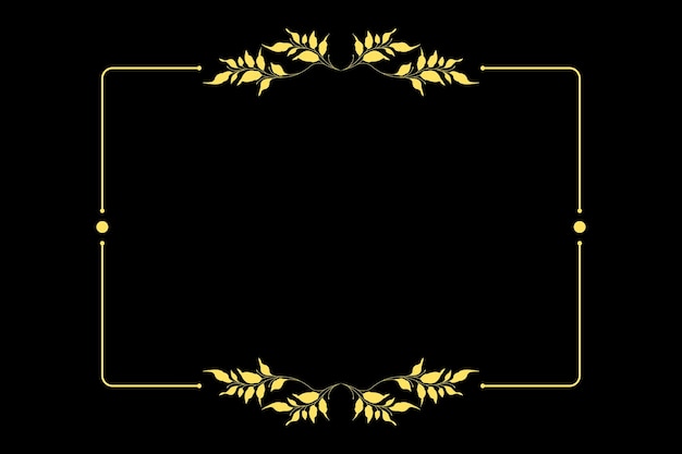 Vector decorative line art frames for design template eastern style golden outline floral border