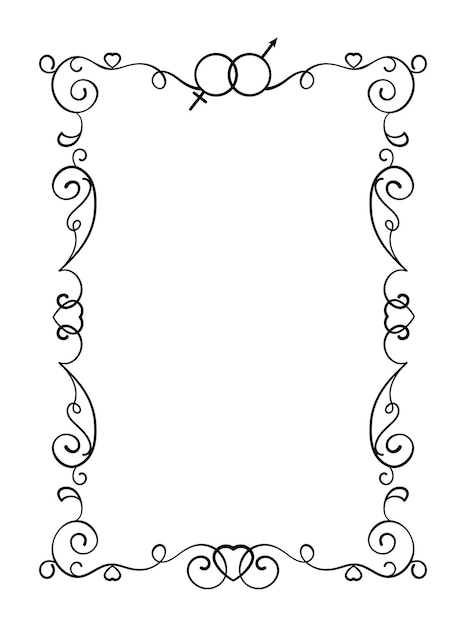 Vector decorative linear frame