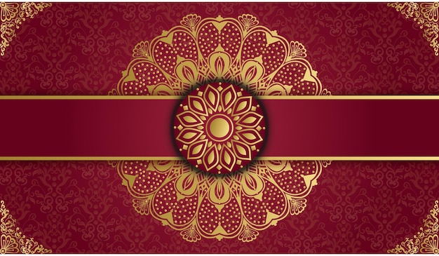 Вектор Декоративная прекрасная красивая поздравительная и пригласительная карточка золотой винтажный дизайн фона мандалы