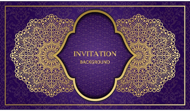 Decorative lovely beautiful greeting and invitation card. Gold vintage mandala background design.