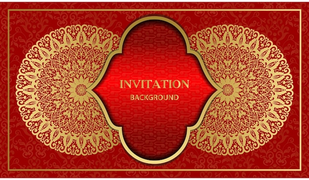 Decorative lovely beautiful greeting and invitation card. Gold vintage mandala background design.