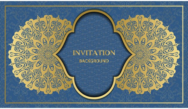 Decorative lovely beautiful greeting and invitation card. Gold vintage mandala background design.