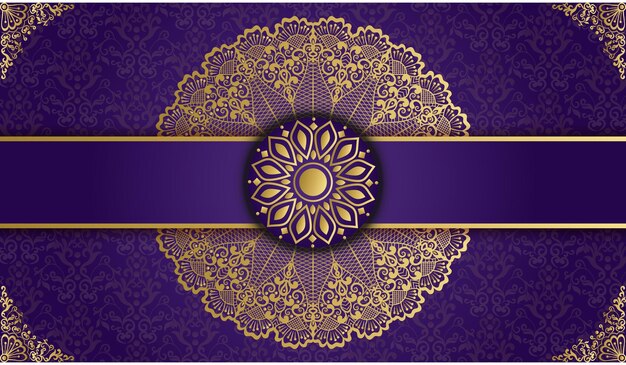 Vector decorative lovely beautiful greeting and invitation card gold vintage mandala background design