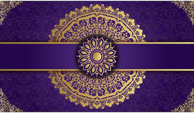 Vector decorative lovely beautiful greeting and invitation card gold vintage mandala background design