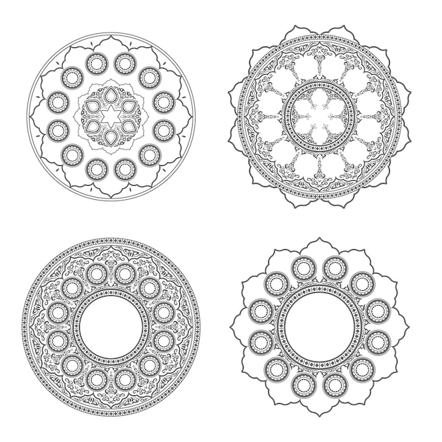 Motivo decorativo a linea di mandala di lusso