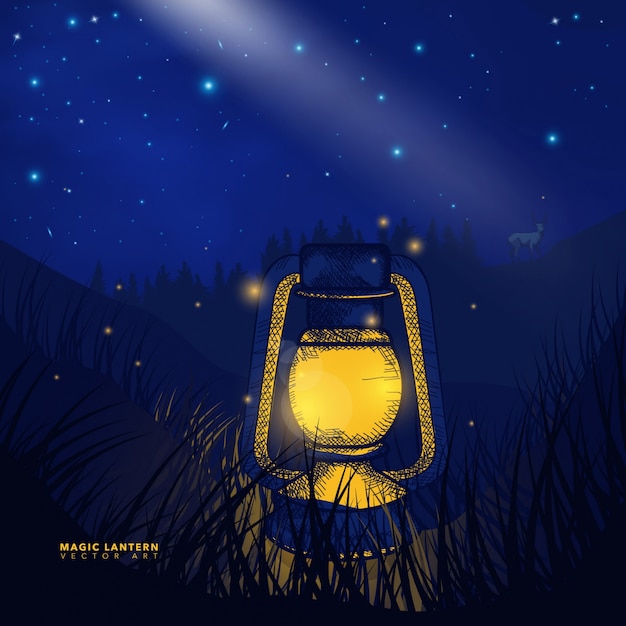 Vector decorative magical lantern background