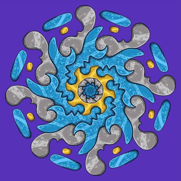 Vector decorative mandala colorful blue indian