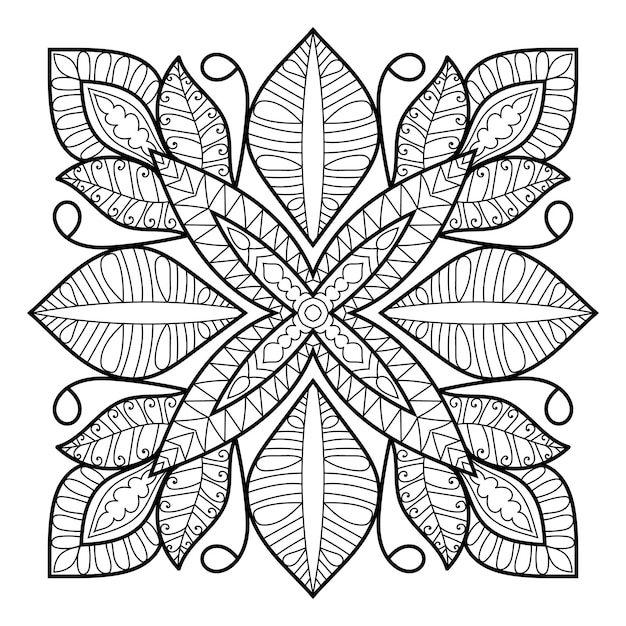 Decorative Mandala design coloring page illustration