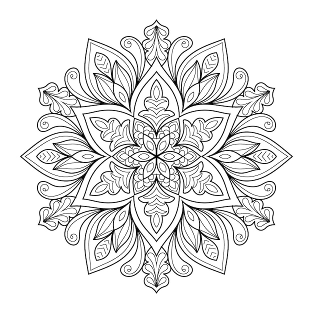Decorative mandala designs coloring page for adults