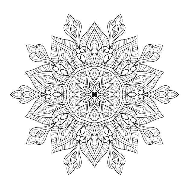 Decorative mandala designs coloring page for adults