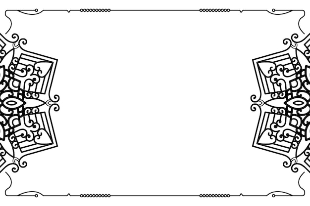 Decorative mandala frame with white background