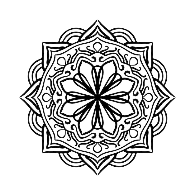 Vector mandala ornamento rotondo in stile etnico disegna a mano