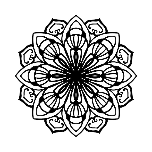 Vector mandala ornamento rotondo in stile etnico disegna a mano