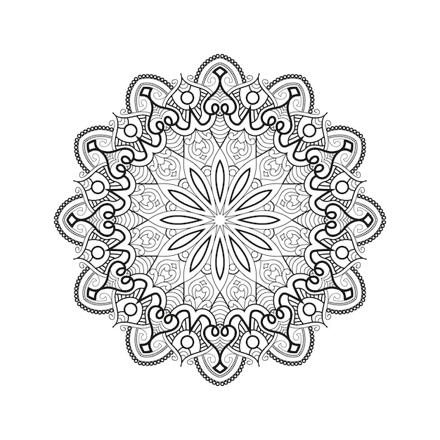 Decorative mandala for Mehndi, wedding, tattoo, islam. Hand drawn pattern. Coloring book page.