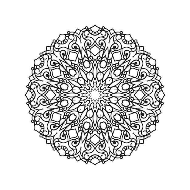 Mandala decorativo per mehndi, matrimonio, tatuaggio, islam. reticolo disegnato a mano. pagina del libro da colorare.