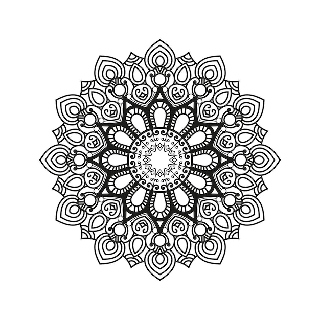 Mandala decorativo e motivo per mehndi, matrimonio, islam. delineare la pagina del libro da colorare dei mandala.