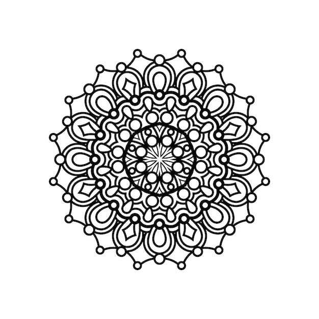 Mandala decorativo e motivo per l'islam del matrimonio mehndi pagina del libro da colorare dei mandala di contorno