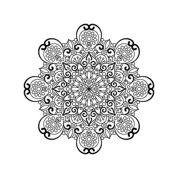 Decorative mandala and pattern for Mehndi wedding islam Outline mandalas coloring book page