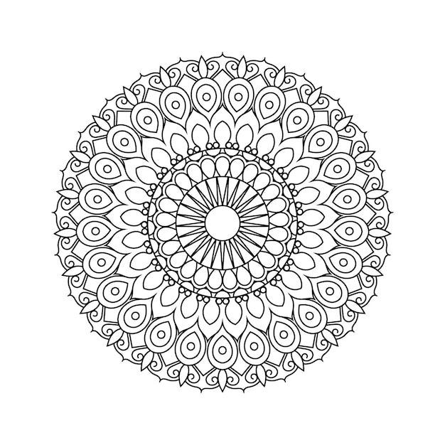 Decorative mandala and pattern for mehndi wedding islam outline mandalas coloring book page