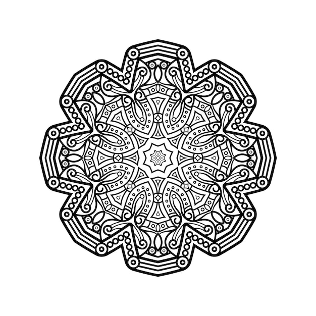 Decorative mandala and pattern for Mehndi wedding islam Outline mandalas coloring book page