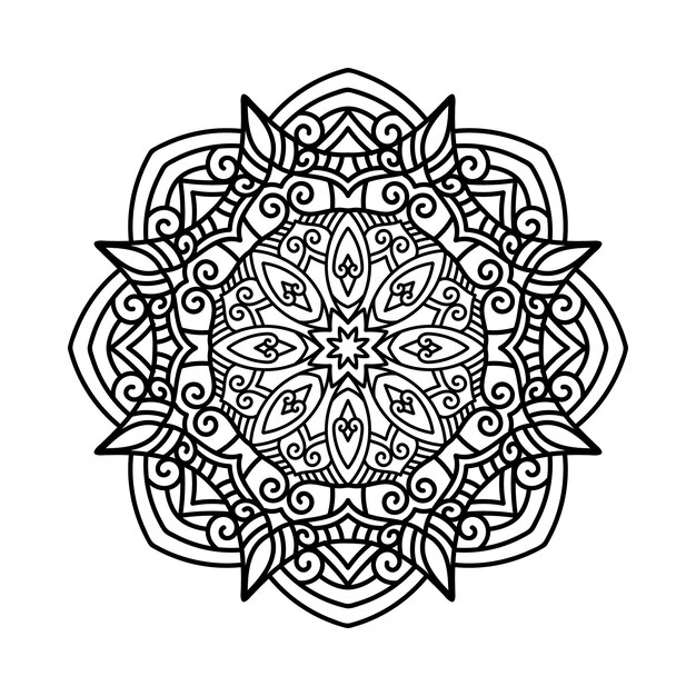 Decorative mandala and pattern for Mehndi wedding islam Outline mandalas coloring book page