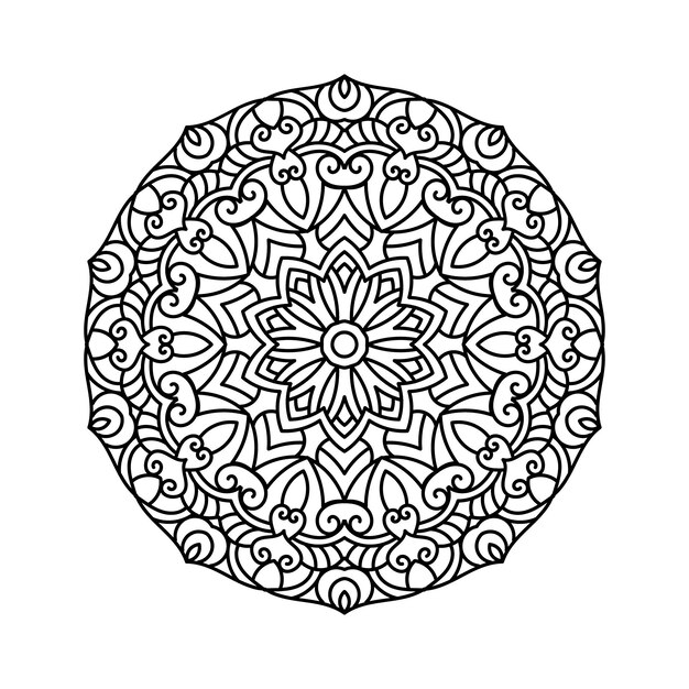 メンディ・ウェディング・イスラムの装飾マンダラとパターン アウトライン・マンダラのカラーブックページ