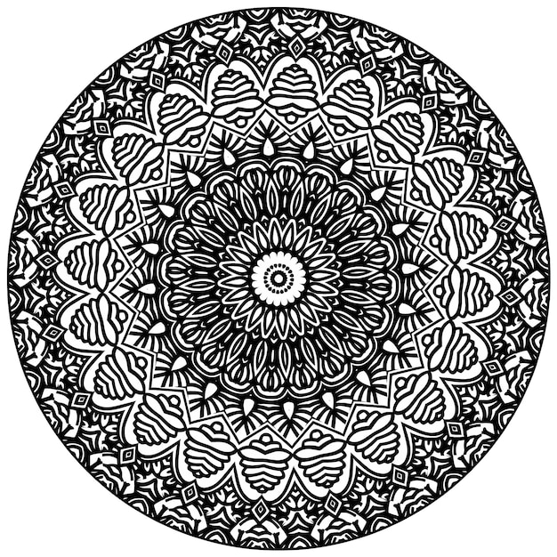 Decorative mandala with classic floral elements on white background. Seamless abstract pattern.