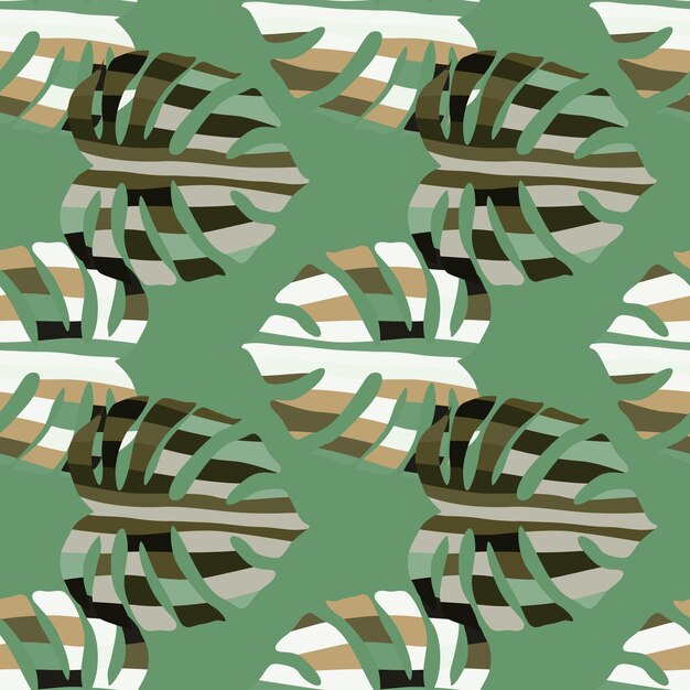 decorative monstera silhouettes seamless pattern exotic palm leaves wallpaper
