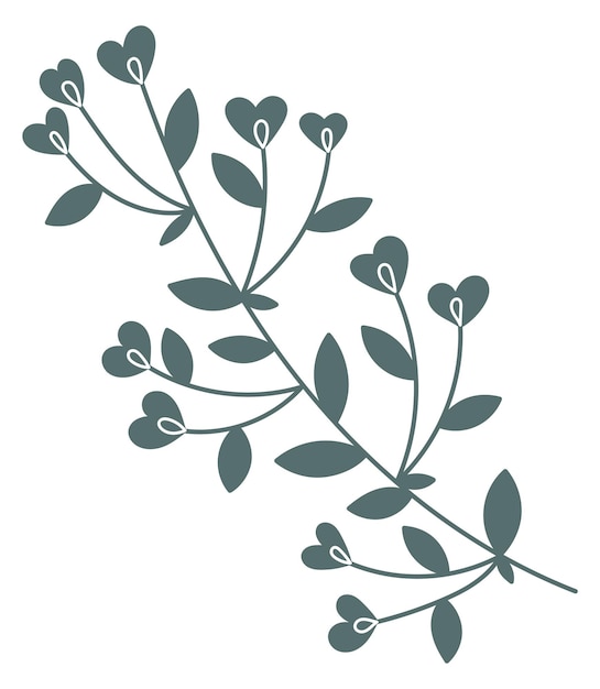 Vector decorative natural plant branch botanical print element