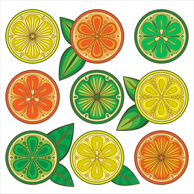 Decorative oranges, lemons and limes