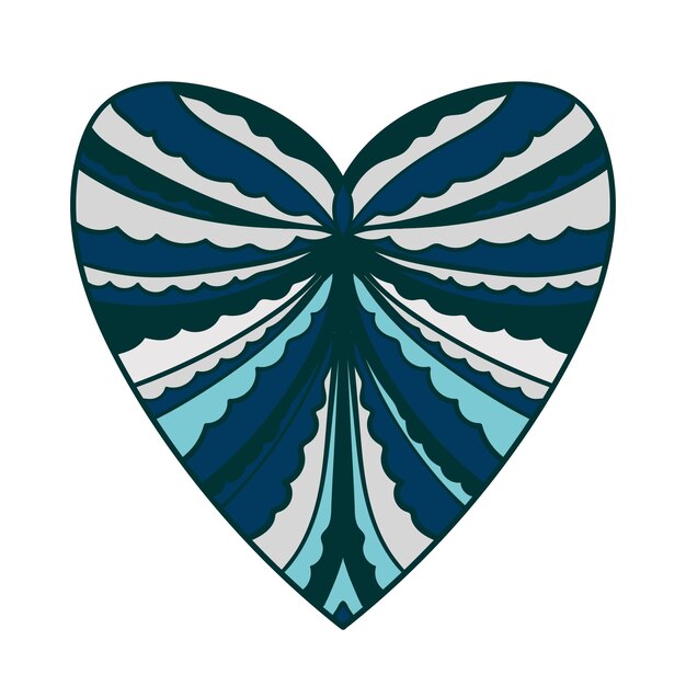 Decorative ornamental heart love print striped design