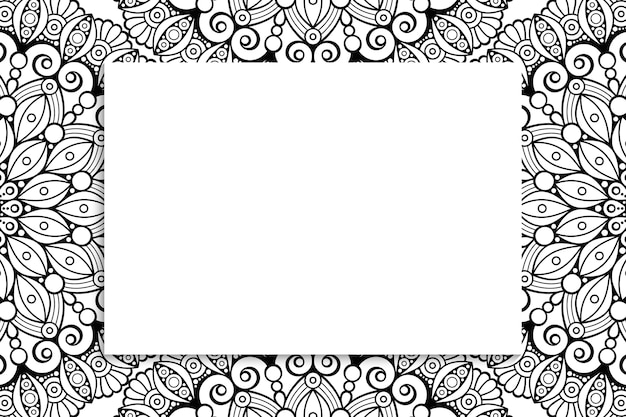 Vector decorative ornamental mandala pattern with copyspace.