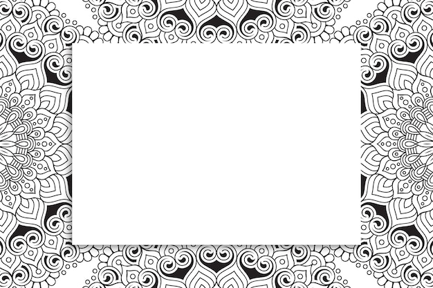 Vettore modello decorativo ornamentale della mandala con copyspace.