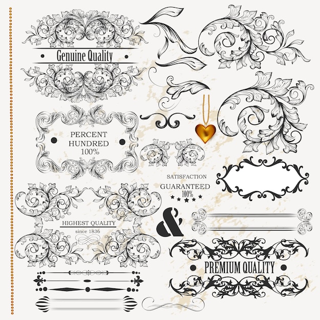 Vector decorative ornaments collection