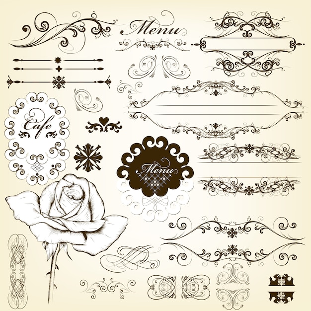 Vector decorative ornaments collection